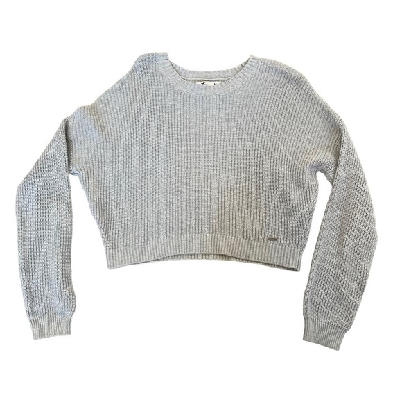 Hollister Drop Shoulder Lightweight Women’s Medium Gray Sweater - Picture 2 of 8